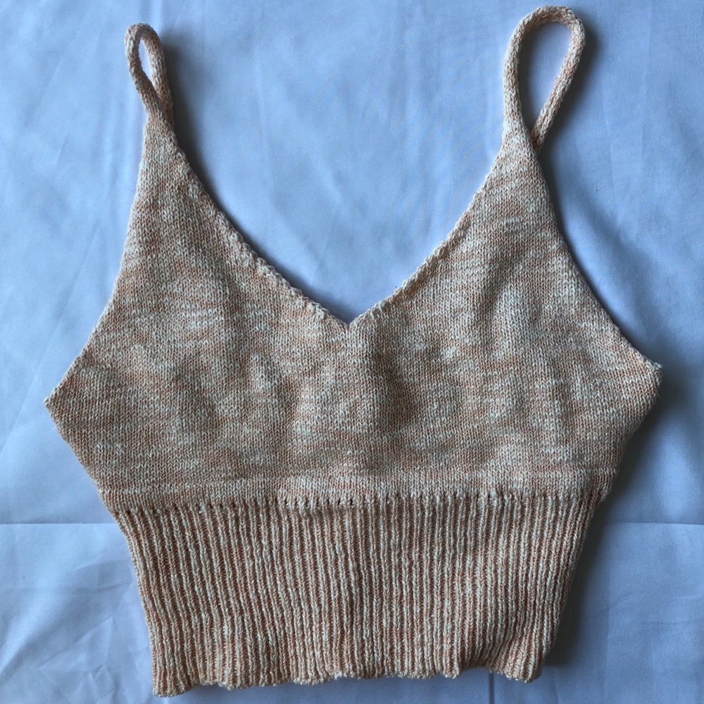 NWOT Peach Nordstrom Crop Sweater Tank - Picture 3 of 5